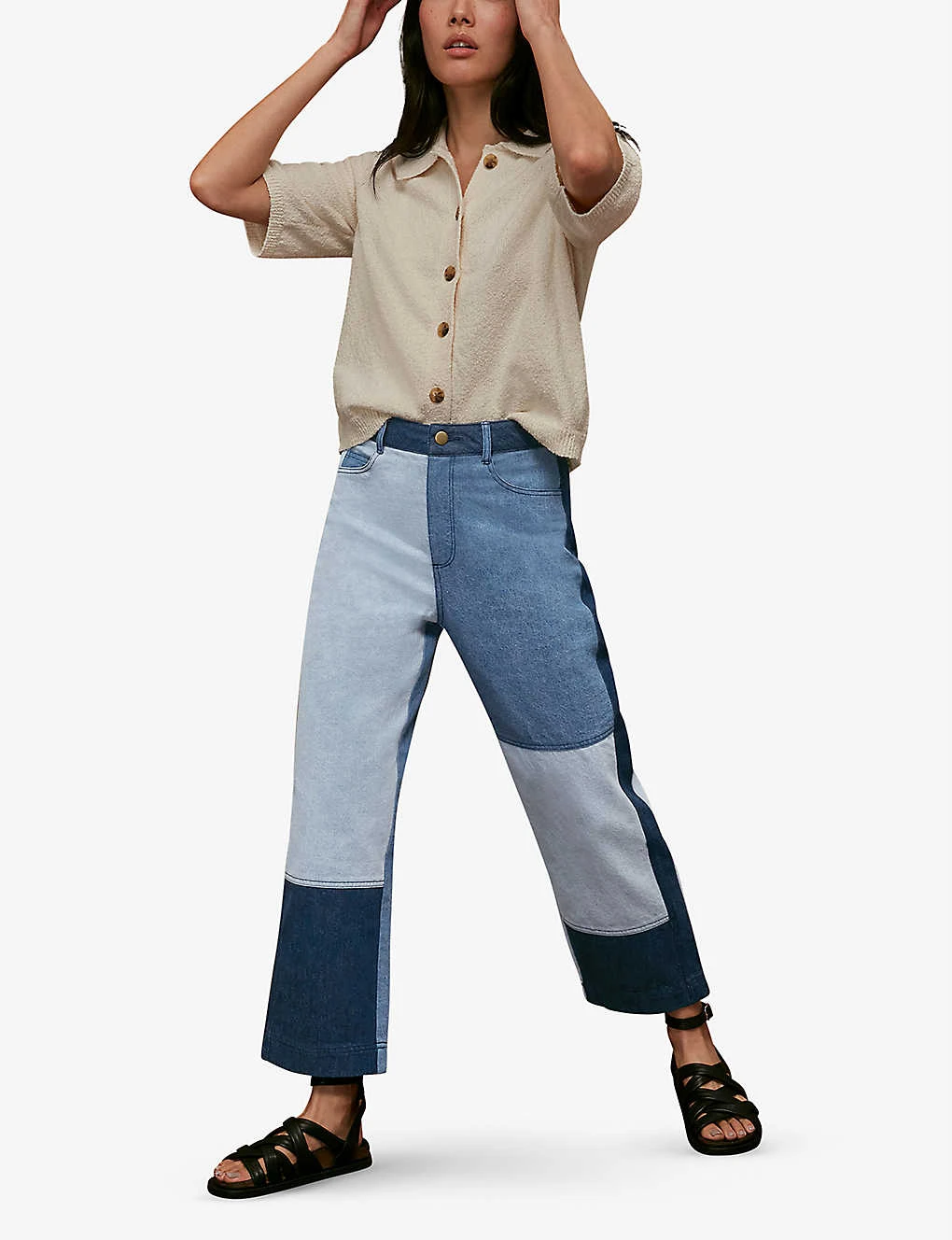 Whistles Patchwork Straight-leg High-rise Jeans 4 Whistles Patchwork Straight-leg High-rise Jeans - Image 4