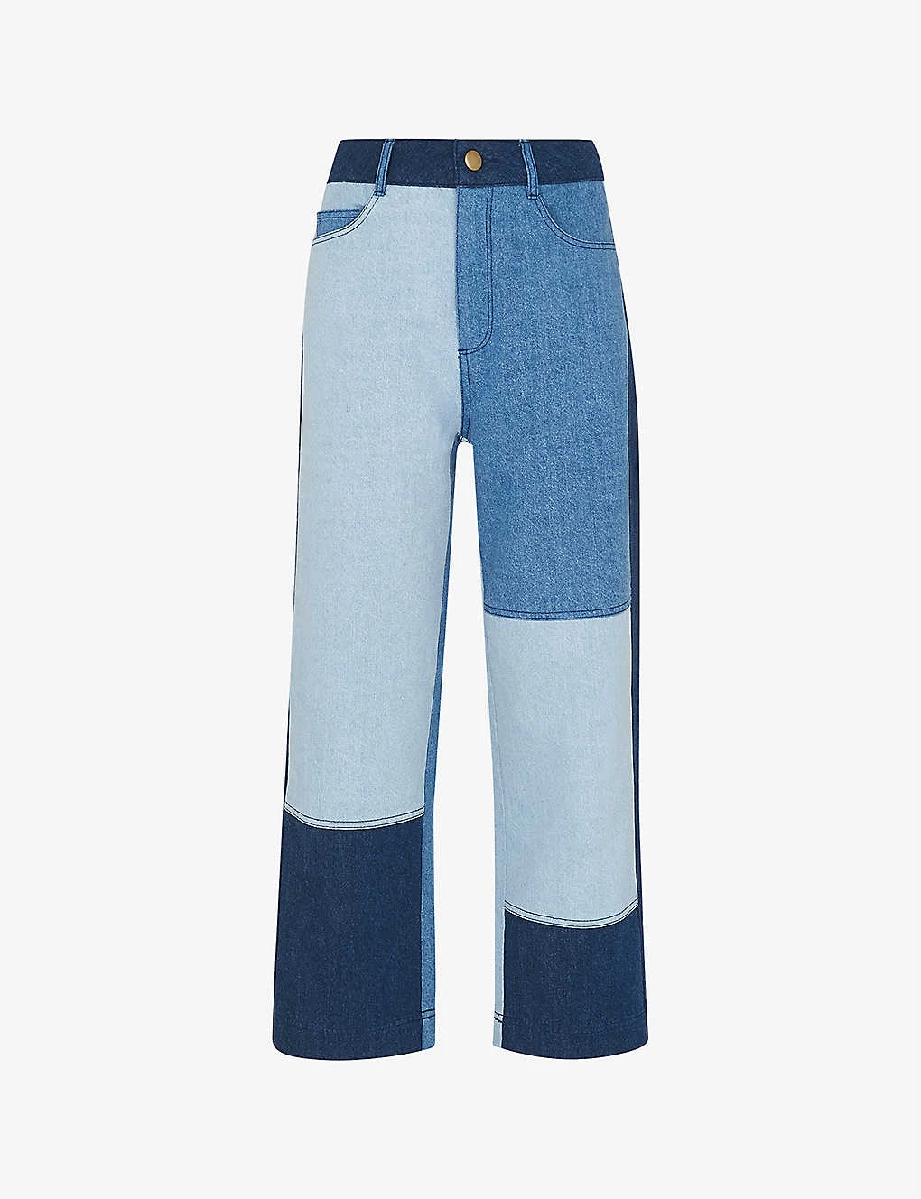 Whistles Patchwork Straight-leg High-rise Jeans 1 Whistles Patchwork Straight-leg High-rise Jeans