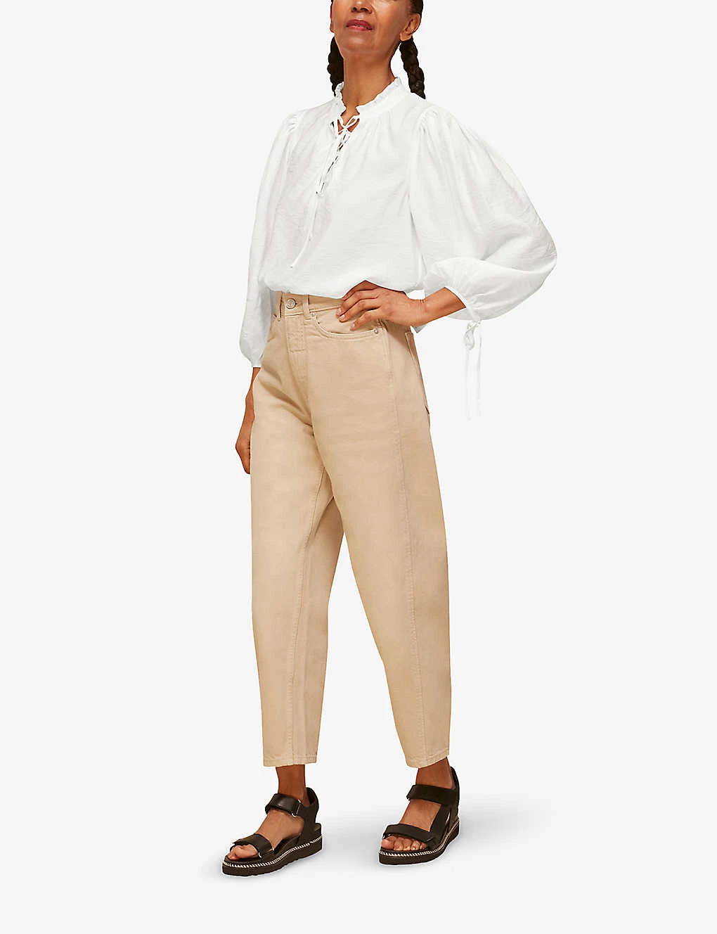 Whistles Tie Neck Relaxed-fit Woven Blouse 4 Whistles Tie Neck Relaxed-fit Woven Blouse - Image 4