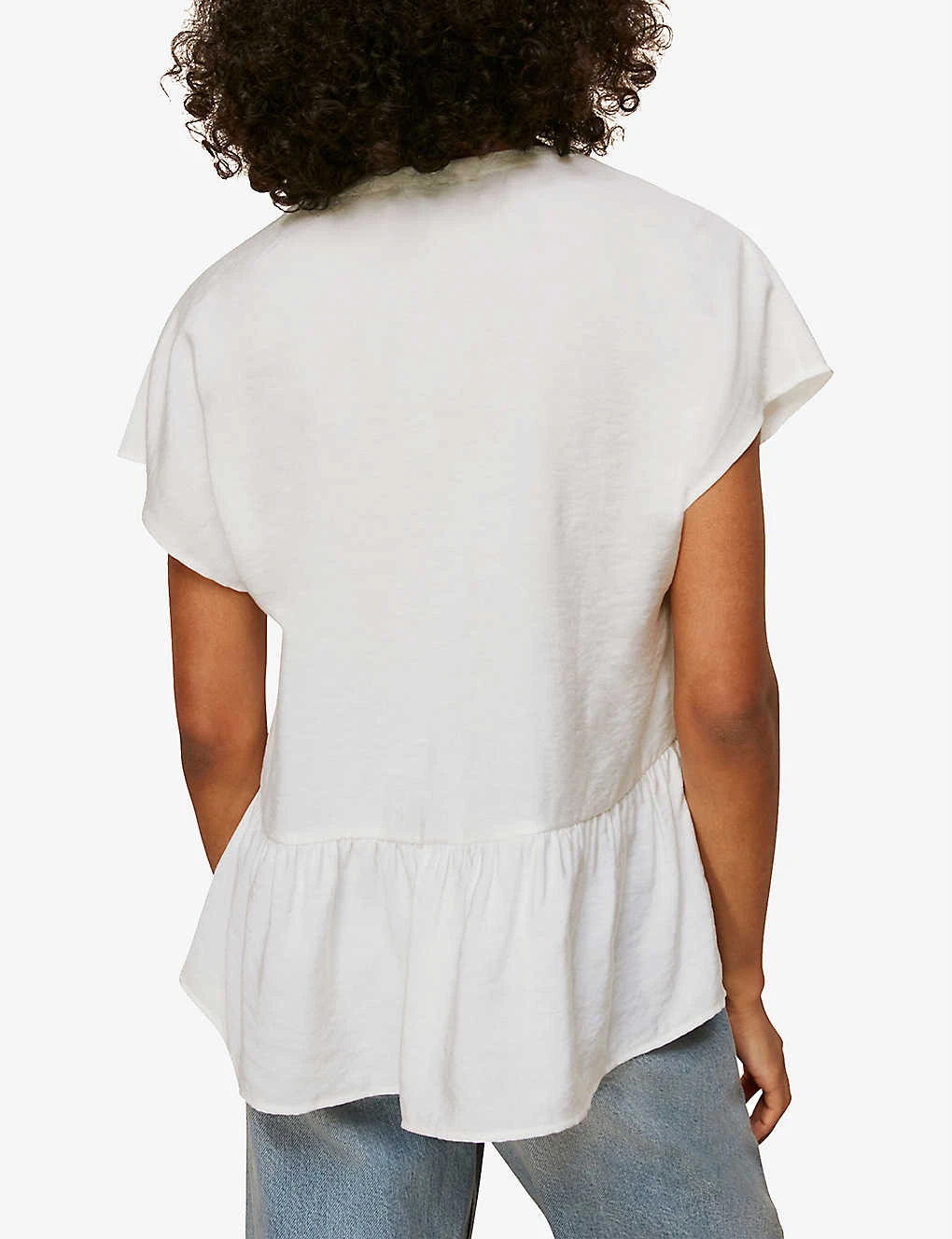 Whistles Peplum-hem Buttoned Woven Top 3 Whistles Peplum-hem Buttoned Woven Top - Image 3