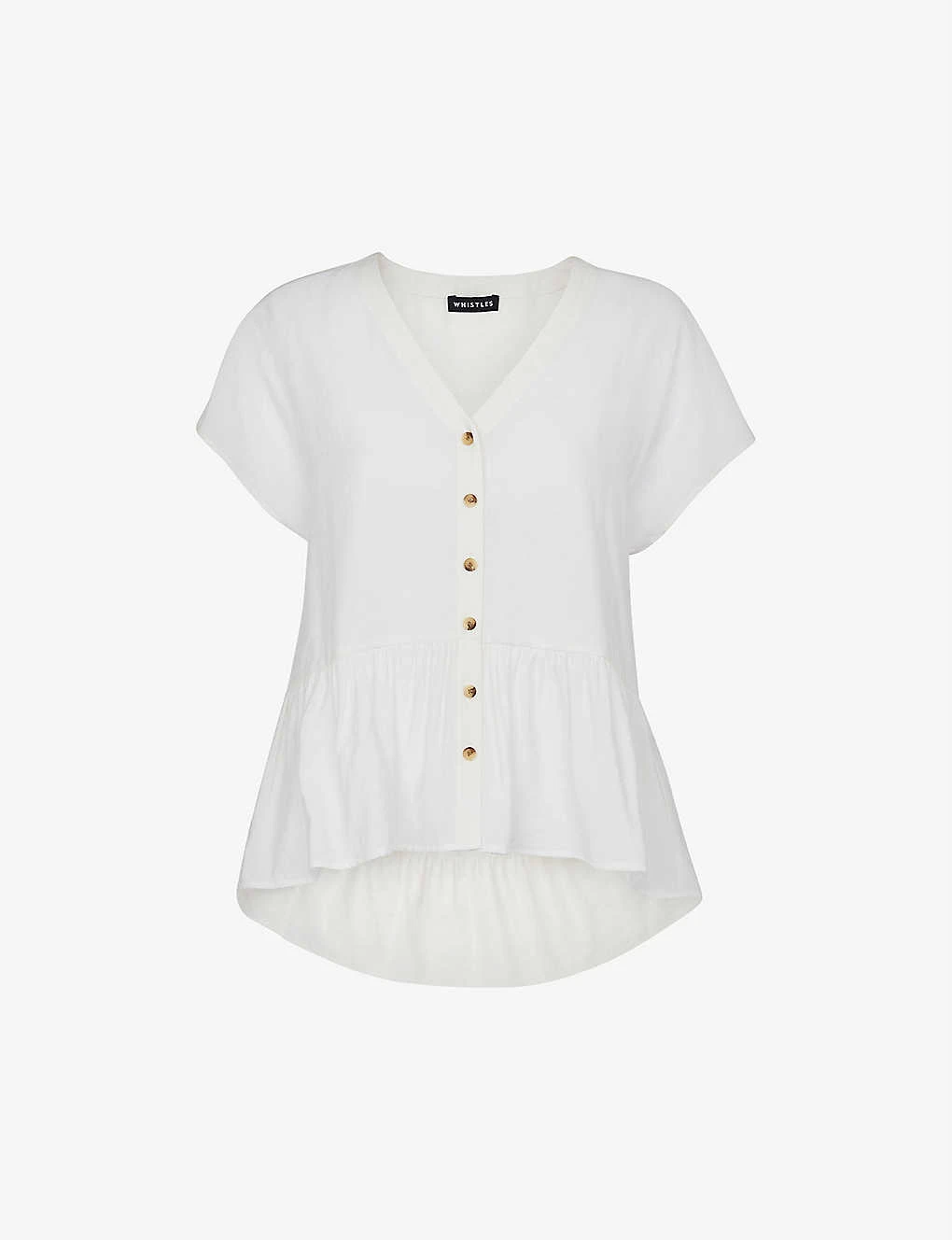 Whistles Peplum-hem Buttoned Woven Top 1 Whistles Peplum-hem Buttoned Woven Top