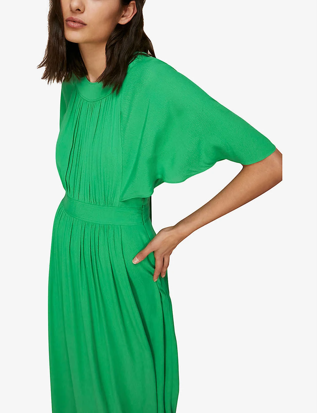 Whistles Amelia Cape-sleeved Crepe Maxi Dress 4 Whistles Amelia Cape-sleeved Crepe Maxi Dress - Image 4