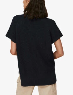 Whistles Round-neck Ribbed Cotton Tunic -The Fashion Shop R03769045 NAVY ALT02