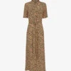 Whistles Bark-print Short-sleeved Midi Shirt Dress