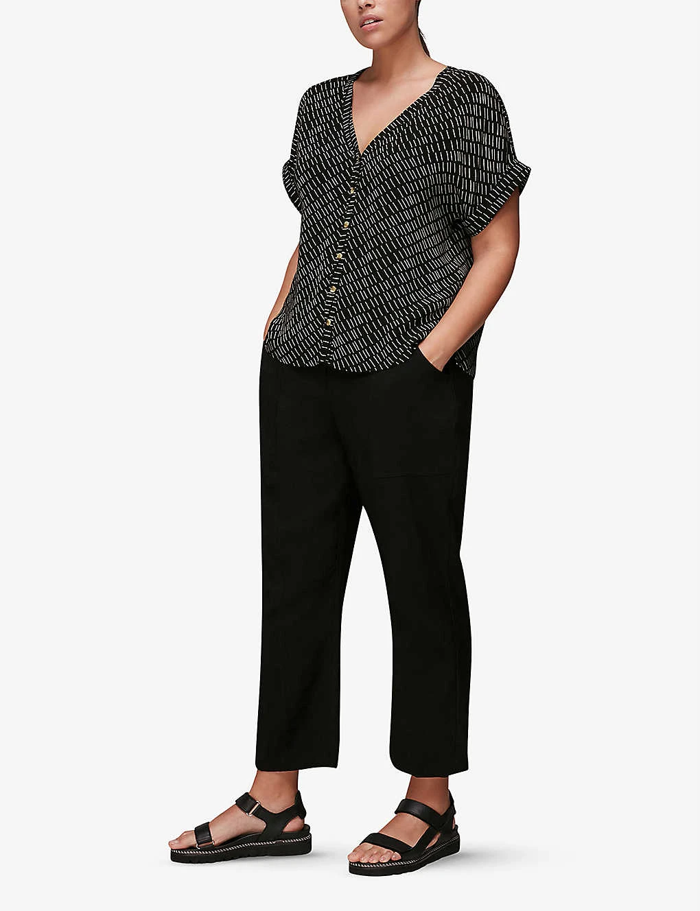 Whistles Geometric-print V-neck Woven Top 2 Whistles Geometric-print V-neck Woven Top - Image 2