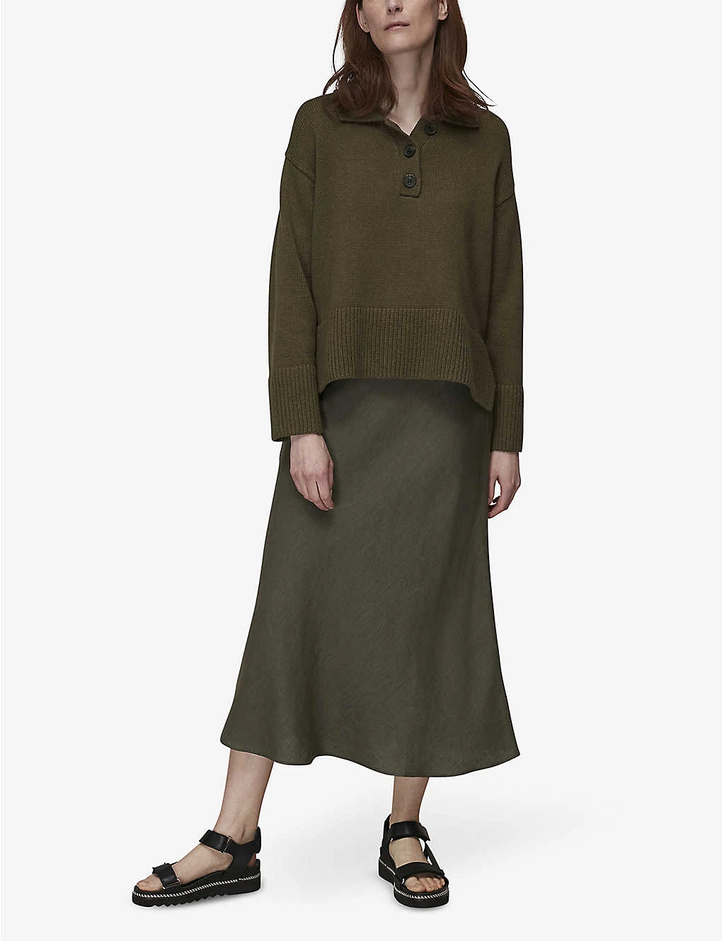 Whistles Polo-collar Cotton-knit Jumper 2 Whistles Polo-collar Cotton-knit Jumper - Image 2