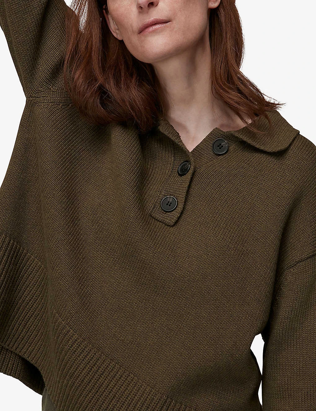 Whistles Polo-collar Cotton-knit Jumper 5 Whistles Polo-collar Cotton-knit Jumper - Image 5