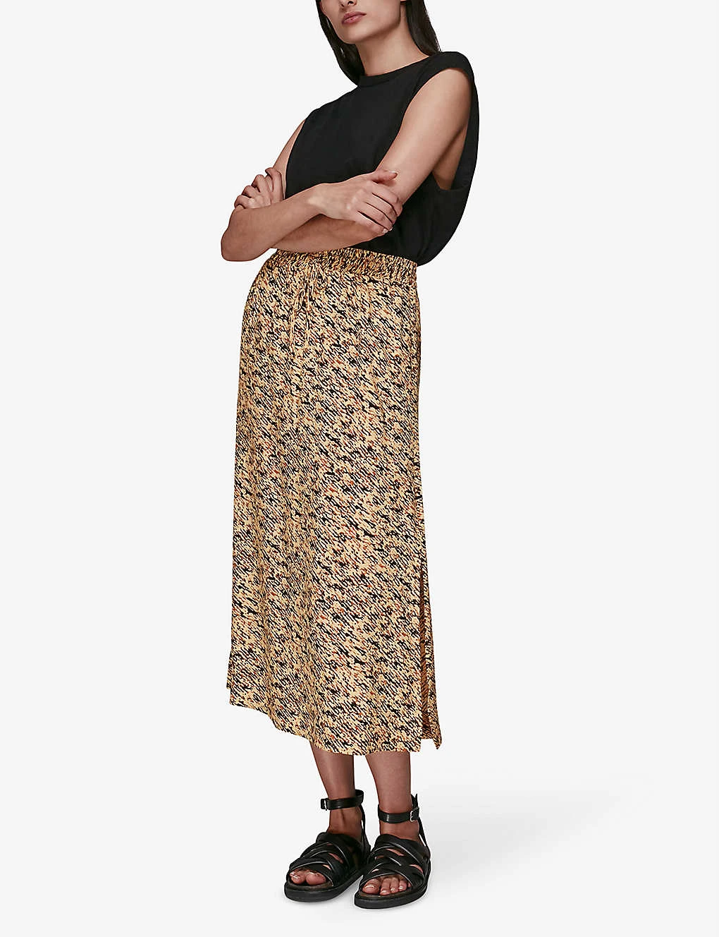 Whistles Bark-print Woven Midi Skirt 2 Whistles Bark-print Woven Midi Skirt - Image 2