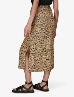 Whistles Bark-print Woven Midi Skirt 7 Whistles Bark-print Woven Midi Skirt -The Fashion Shop R03771308 MULTICOLOURED ALT02