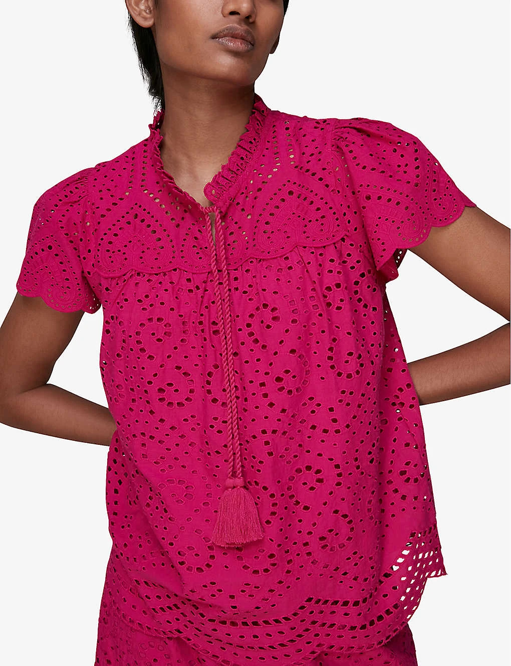Whistles Bonnie Broderie-anglaise Cotton Blouse 4 Whistles Bonnie Broderie-anglaise Cotton Blouse - Image 4