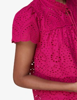 Whistles Bonnie Broderie-anglaise Cotton Blouse 9 Whistles Bonnie Broderie-anglaise Cotton Blouse -The Fashion Shop R03774277 PINK ALT04