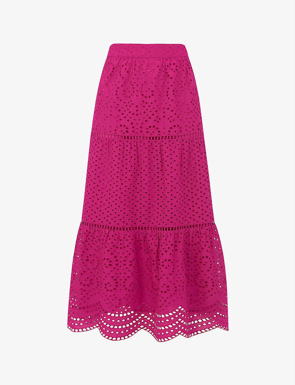 Whistles Broderie-anglaise Tiered Cotton Midi Skirt 1 Whistles Broderie-anglaise Tiered Cotton Midi Skirt