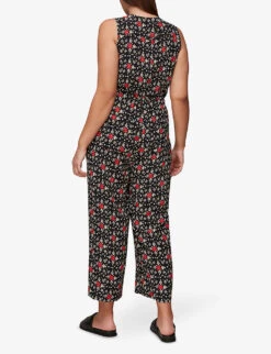 Whistles Corey Block-print Woven Jumpsuit 7 Whistles Corey Block-print Woven Jumpsuit -The Fashion Shop R03776760 BLACK ALT02