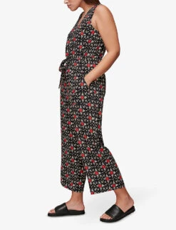 Whistles Corey Block-print Woven Jumpsuit 9 Whistles Corey Block-print Woven Jumpsuit -The Fashion Shop R03776760 BLACK ALT04