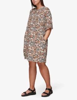 Whistles Safari Print Woven Mini Dress 8 Whistles Safari Print Woven Mini Dress -The Fashion Shop R03776763 MULTICOLOURED ALT03
