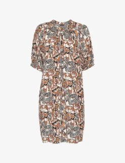 Whistles Safari Print Woven Mini Dress