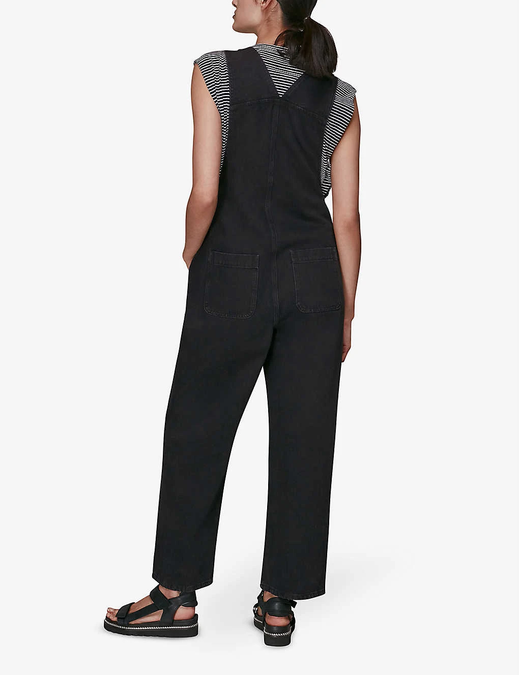 Whistles Leni Square-neck Denim Dungarees 3 Whistles Leni Square-neck Denim Dungarees - Image 3