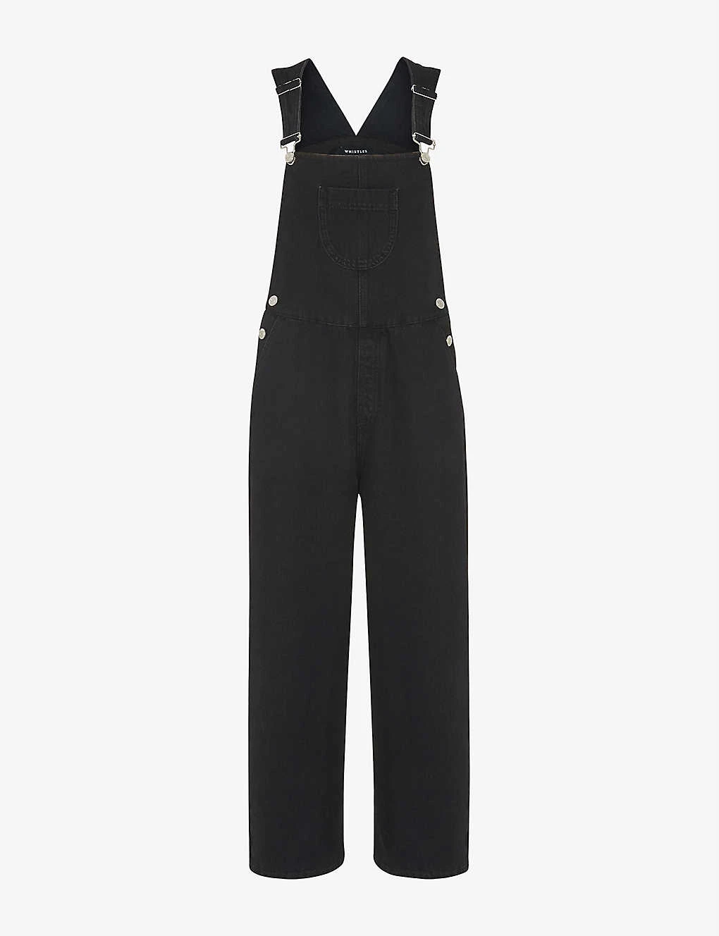 Whistles Leni Square-neck Denim Dungarees 1 Whistles Leni Square-neck Denim Dungarees
