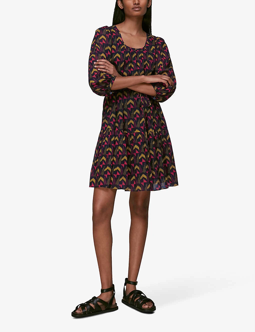 Whistles Ikat-print Cotton Mini Dress 2 Whistles Ikat-print Cotton Mini Dress - Image 2
