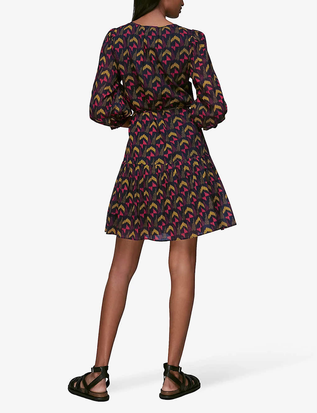 Whistles Ikat-print Cotton Mini Dress 3 Whistles Ikat-print Cotton Mini Dress - Image 3