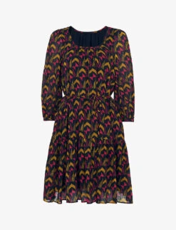 Whistles Ikat-print Cotton Mini Dress