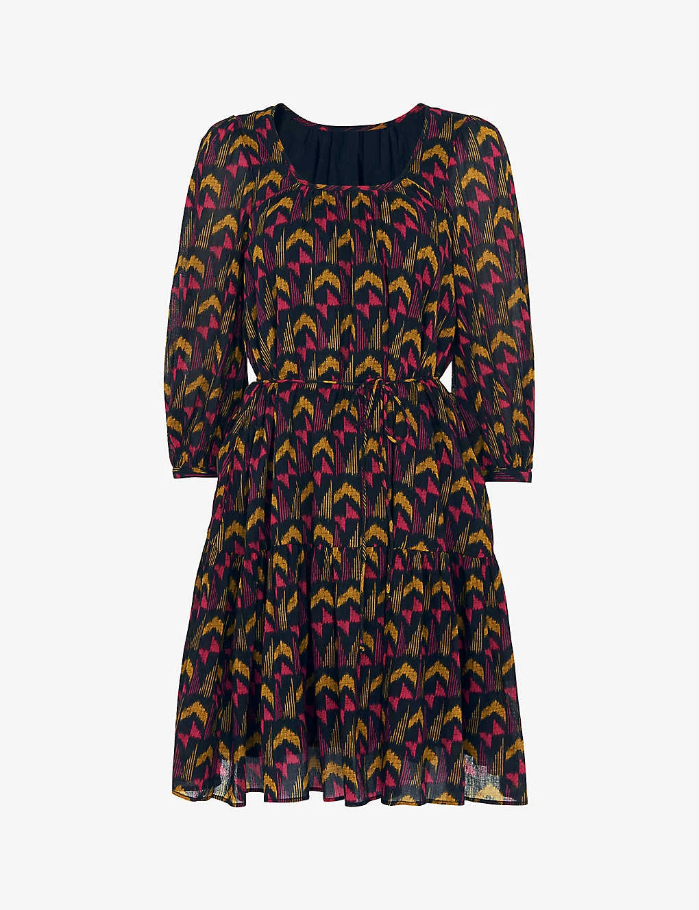 Whistles Ikat-print Cotton Mini Dress 1 Whistles Ikat-print Cotton Mini Dress