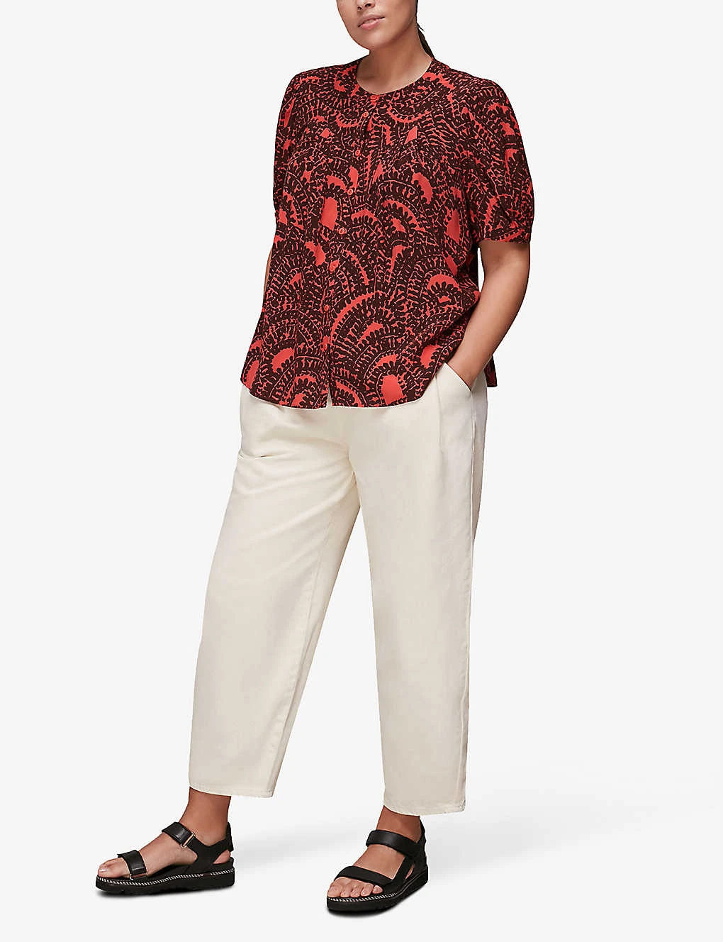 Whistles Graphic-print Short-sleeved Woven Blouse 2 Whistles Graphic-print Short-sleeved Woven Blouse - Image 2