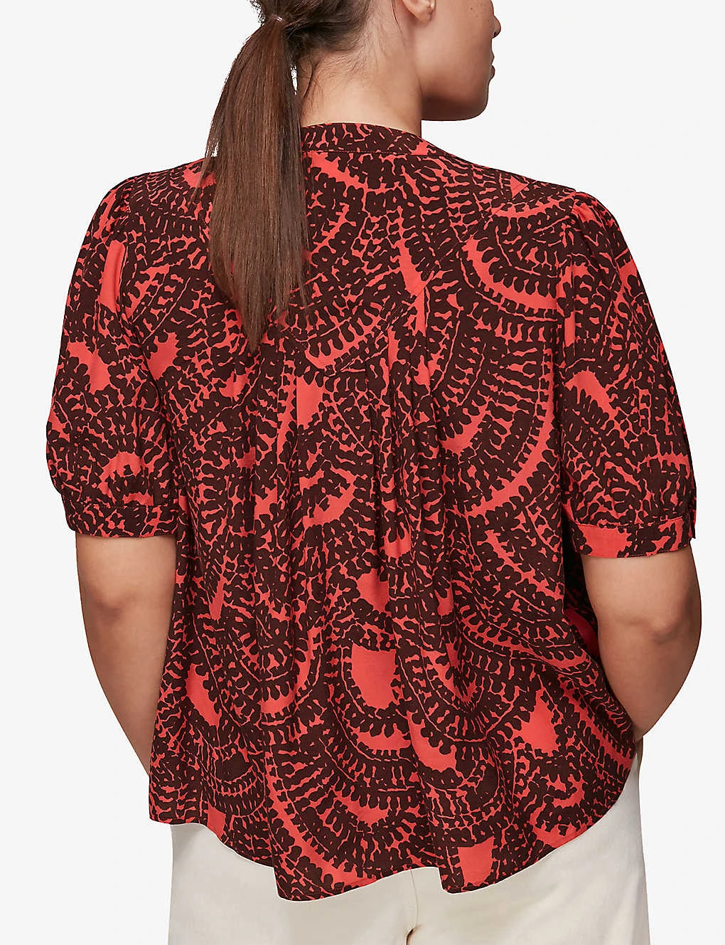 Whistles Graphic-print Short-sleeved Woven Blouse 3 Whistles Graphic-print Short-sleeved Woven Blouse - Image 3