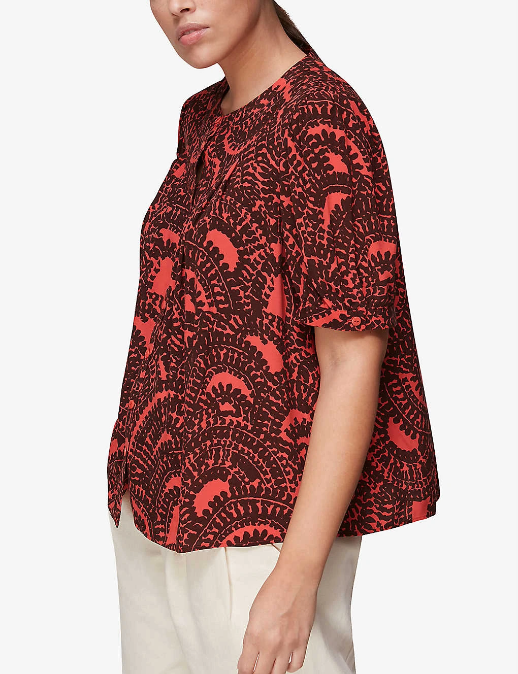 Whistles Graphic-print Short-sleeved Woven Blouse 4 Whistles Graphic-print Short-sleeved Woven Blouse - Image 4
