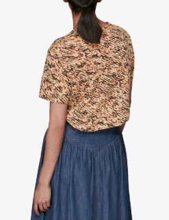 Whistles Ultimate Graphic-print Linen T-shirt 7 Whistles Ultimate Graphic-print Linen T-shirt -The Fashion Shop R03780626 MULTICOLOURED ALT02