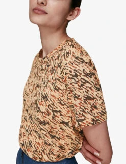 Whistles Ultimate Graphic-print Linen T-shirt 8 Whistles Ultimate Graphic-print Linen T-shirt -The Fashion Shop R03780626 MULTICOLOURED ALT03