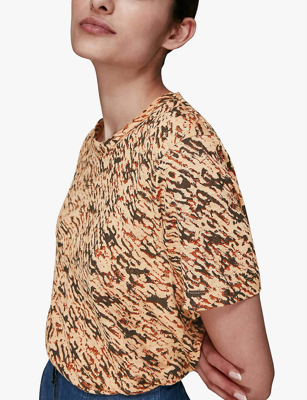 Whistles Ultimate Graphic-print Linen T-shirt 4 Whistles Ultimate Graphic-print Linen T-shirt - Image 4