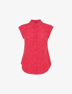 Whistles Graphic-print Crepe Shirt