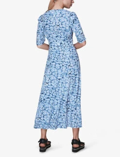 Whistles Clouded Leopard Viscose Midi Dress 6 Whistles Clouded Leopard Viscose Midi Dress -The Fashion Shop R03788710 MULTICOLOURED ALT02