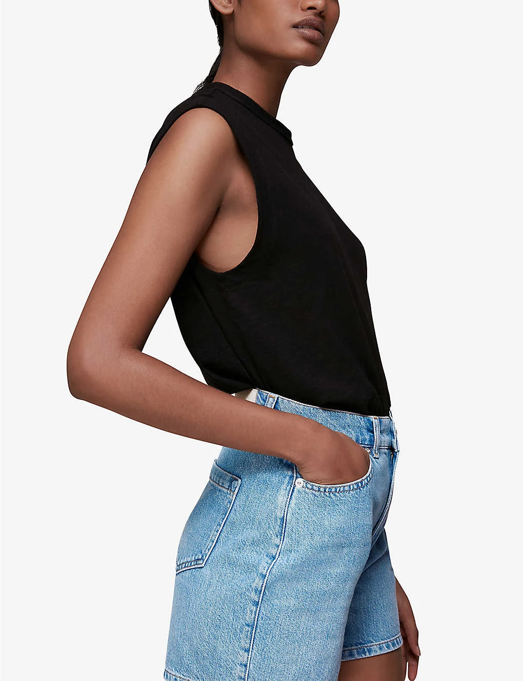 Whistles Authentic Thigh-length Denim Shorts 2 Whistles Authentic Thigh-length Denim Shorts - Image 2