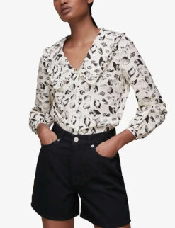 Whistles Authentic High-rise Organic-cotton Denim Shorts 7 Whistles Authentic High-rise Organic-cotton Denim Shorts -The Fashion Shop R03790211 BLACK ALT03