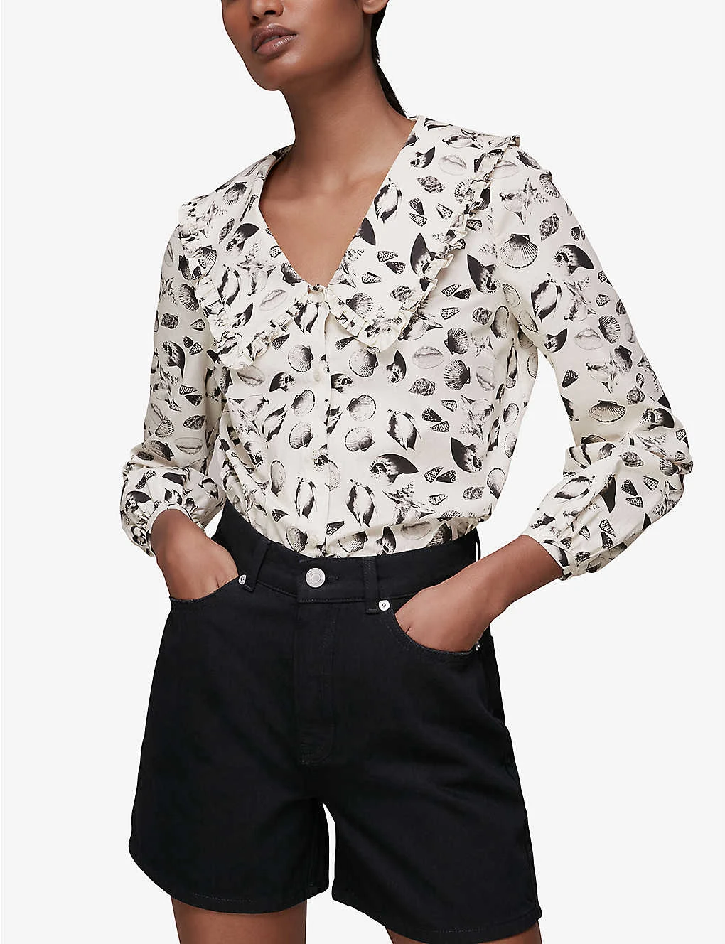 Whistles Authentic High-rise Organic-cotton Denim Shorts 4 Whistles Authentic High-rise Organic-cotton Denim Shorts - Image 4