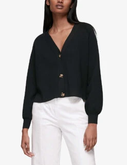 Whistles Relaxed-fit Cotton Cardigan 8 Whistles Relaxed-fit Cotton Cardigan -The Fashion Shop R03791562 BLACK ALT03