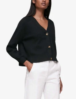 Whistles Relaxed-fit Cotton Cardigan 9 Whistles Relaxed-fit Cotton Cardigan -The Fashion Shop R03791562 BLACK ALT04