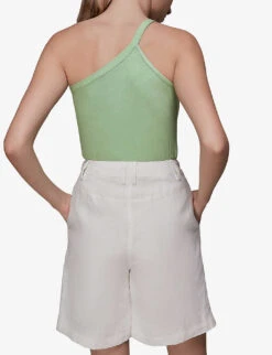 Whistles One-shoulder Ribbed Stretch-woven Cami Top 7 Whistles One-shoulder Ribbed Stretch-woven Cami Top -The Fashion Shop R03793680 ALT02