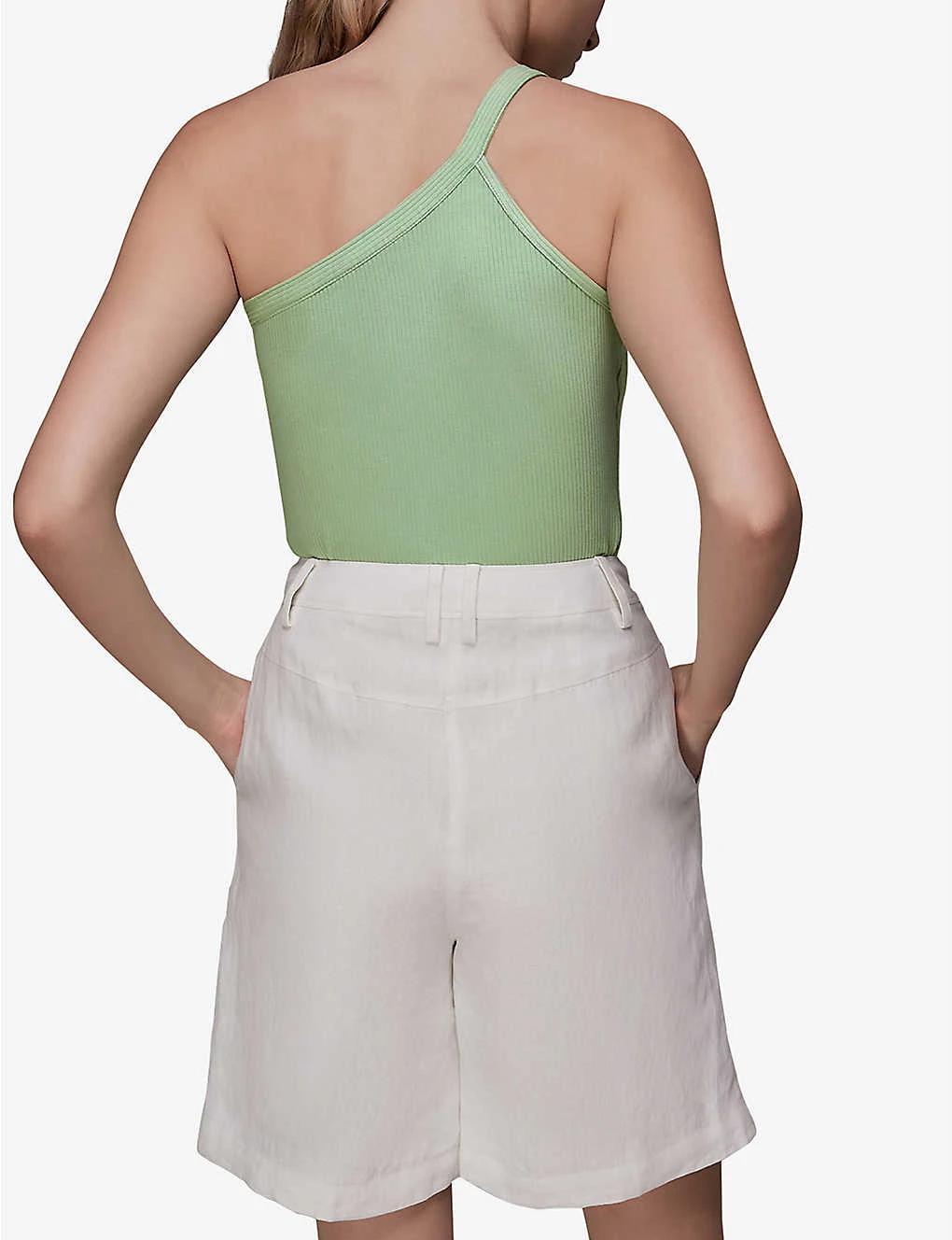 Whistles One-shoulder Ribbed Stretch-woven Cami Top 3 Whistles One-shoulder Ribbed Stretch-woven Cami Top - Image 3