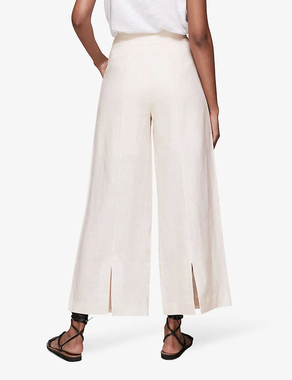 Whistles Nina Wide-leg Linen Trousers 3 Whistles Nina Wide-leg Linen Trousers - Image 3