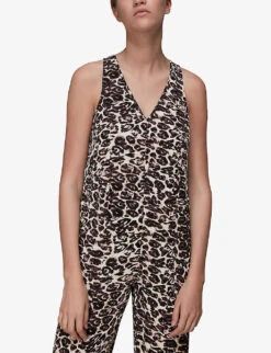 Whistles Clouded Leopard-print Woven Jumpsuit -The Fashion Shop R03802100 MULTICOLOURED ALT02