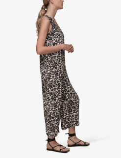 Whistles Clouded Leopard-print Woven Jumpsuit -The Fashion Shop R03802100 MULTICOLOURED ALT05