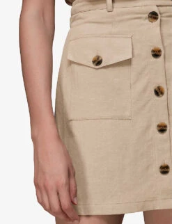 Whistles High-waist Linen Mini Skirt 7 Whistles High-waist Linen Mini Skirt -The Fashion Shop R03806757 TAN ALT03