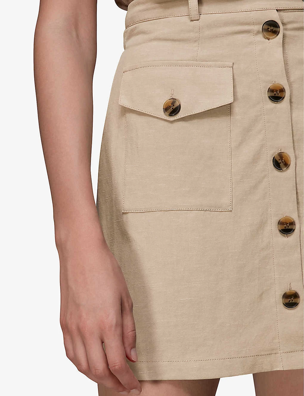 Whistles High-waist Linen Mini Skirt 4 Whistles High-waist Linen Mini Skirt - Image 4