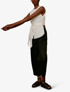 Whistles Scalloped-trim Cotton-poplin Blouse 7 Whistles Scalloped-trim Cotton-poplin Blouse -The Fashion Shop R03807528 WHITE ALT02