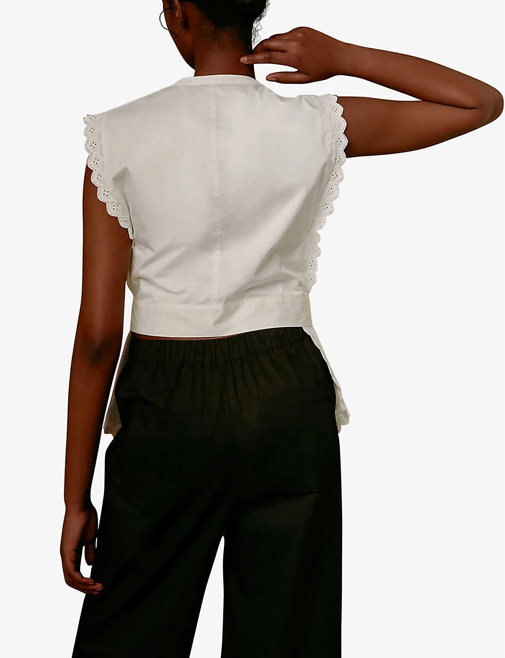 Whistles Scalloped-trim Cotton-poplin Blouse 4 Whistles Scalloped-trim Cotton-poplin Blouse - Image 4