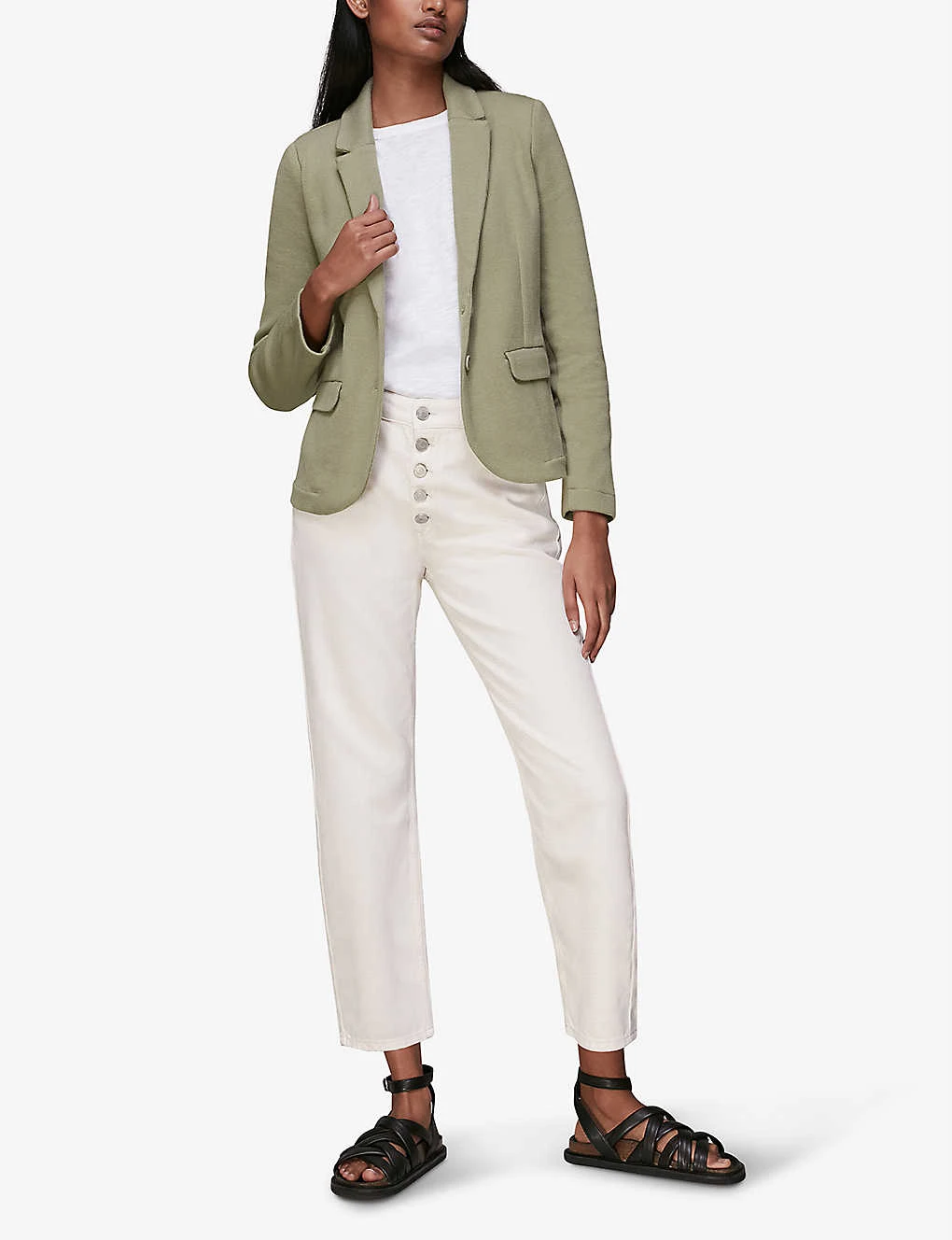 Whistles Slim-fit Cotton-jersey Jacket 2 Whistles Slim-fit Cotton-jersey Jacket - Image 2