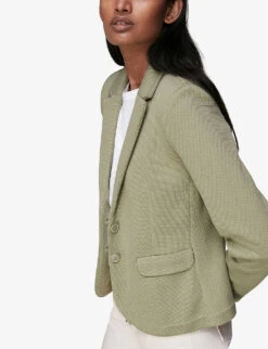 Whistles Slim-fit Cotton-jersey Jacket 7 Whistles Slim-fit Cotton-jersey Jacket -The Fashion Shop R03807665 KHAKIOLIVE ALT03